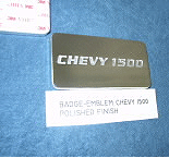 Chevy 1500 billet badge