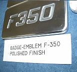 Ford F350 billet badge