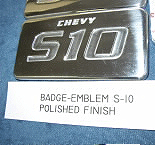 Chevy S10 billet badge